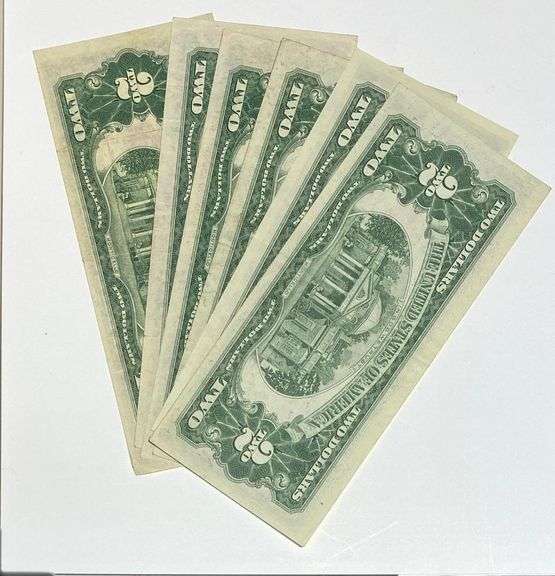 3 Each 1953 1963 $2 Red Seal US Notes