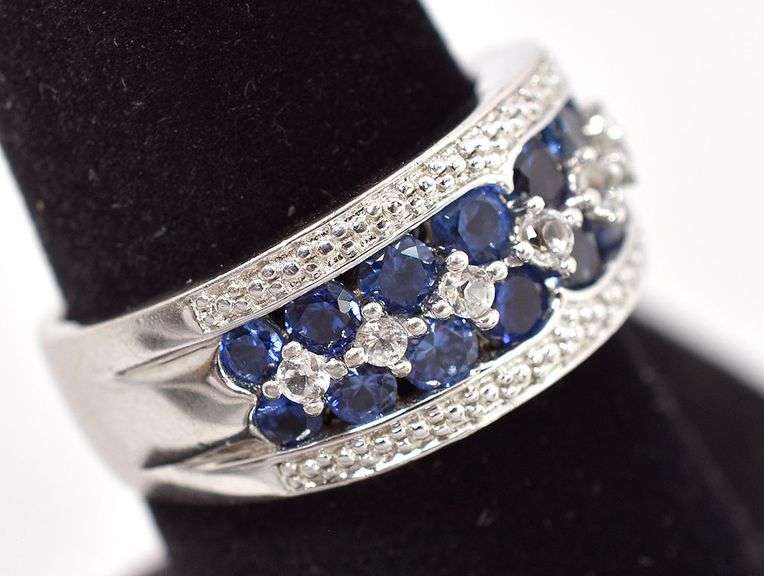 Angelic 925 Blue Gemstone and CZ Gemstone Ring