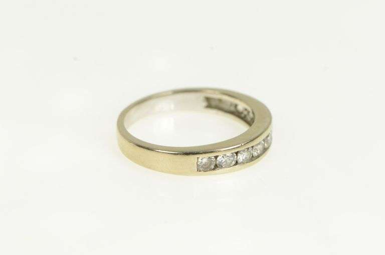 14K White Gold 1.00 Ctw Diamond Classic Wedding Band Ring