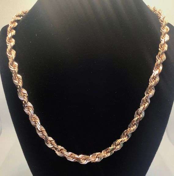 GORGEOUS SOLID 14K ROSE GOLD ROPE CHAIN