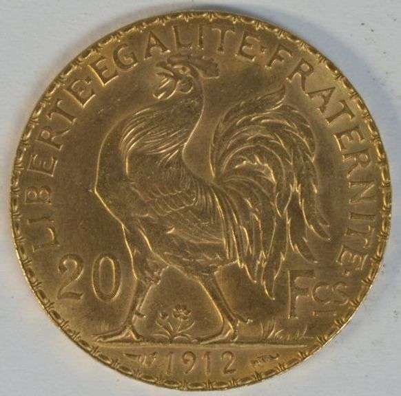 Super choice BU 1912 France 20 Francs Gold 'Rooster'