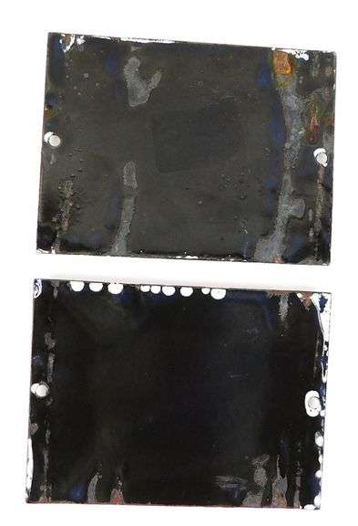 2 Vintage French Porcelain on Steel House Numbers