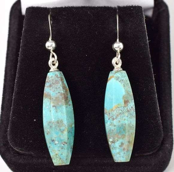 Fantastic Sterling Silver Turquoise Gemstone Earrings
