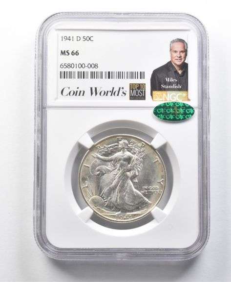 1941-D Walking Liberty Half Dollar Miles Standish MS66 NGC CAC