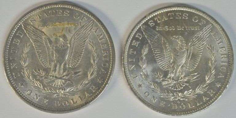 Flashy BU 1882-O and lustrous AU 1887-O Morgan Silver Dollars