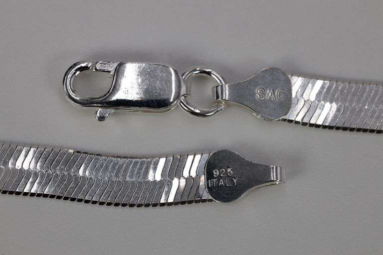 Sterling Silver Flexible Herringbone Necklace 5.5mm Solid 925 Italian Chain 24"