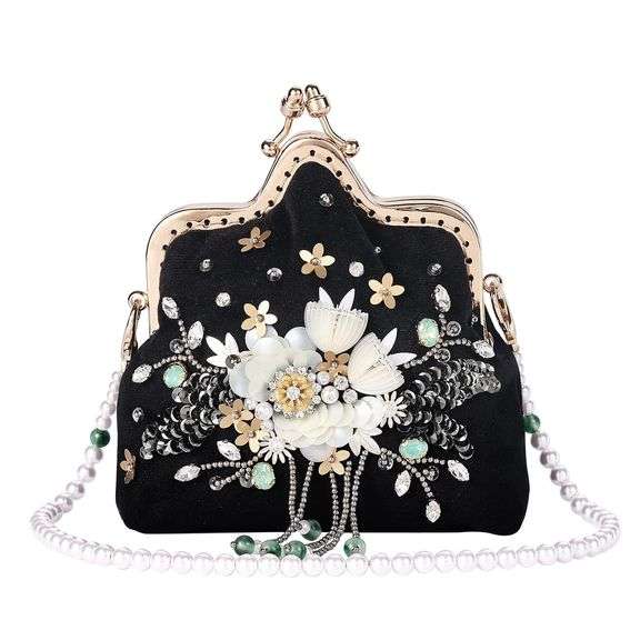 Vintage Handmade Beaded Embroidery Purse