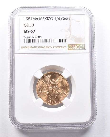 1981 Mo Mexico 1/4 Onza Gold Libertad MS67 NGC