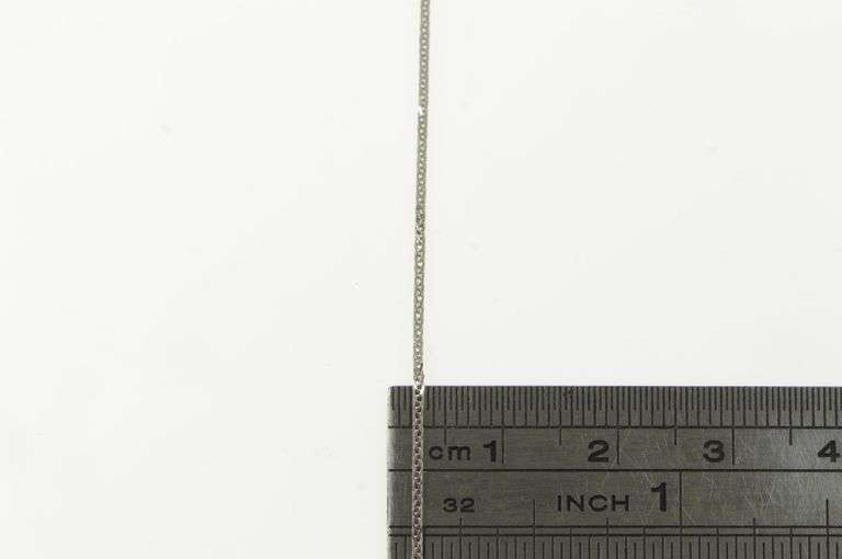 14K White Gold 0.7mm Squared Wheat Foxtail Link Chain Necklace