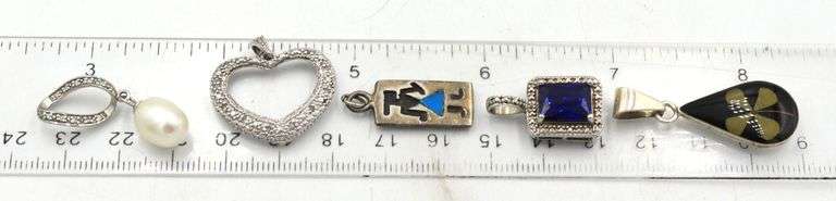 Group lot of vintage 925 sterling silver charms and pendants