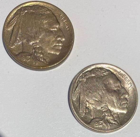 1913 Type 1 & Type 2 Uncirculated Buffalo Nickels