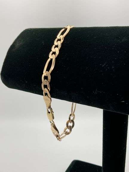 11.8g 10k YG Bracelet, 9in, 8mm Figaro Link