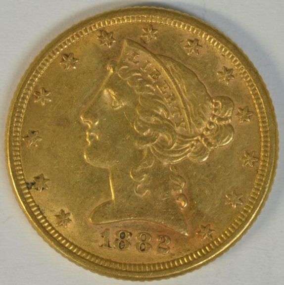 Very pretty 1882 US $5 Liberty Gold Piece. Full strike