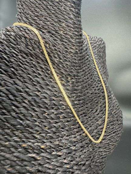 10k Yellow Gold-Hollow Franco Wheat Rope Chain 1.85mm Necklace 18"