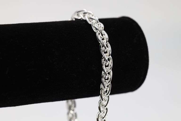 Sterling Silver Men's Heavy Wheat Chain 6mm Solid 925 Italy Bracelet Spiga 7"