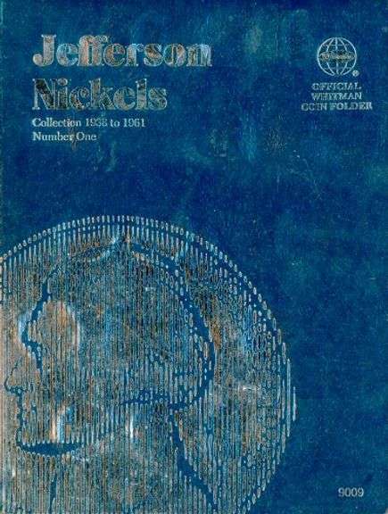 Album of 65 Jefferson Nickels 1938-1961-D w/War Nickels