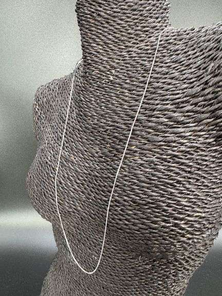 10k White Gold Solid Box Link Chain 0.7mm Necklace 20"