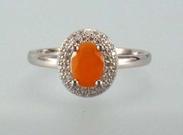 Natural 1.35 Ct Orange Fire Opal Ring