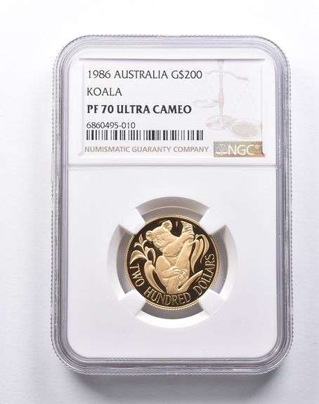 PF70 UCAM 1986 Australia 200 Gold Dollars Koala NGC