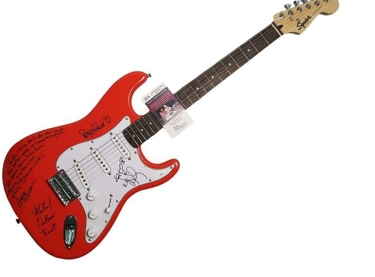 Heart Autographed Fender Guitar w Barracuda Lyrics Exact Proof JSA