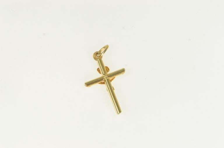 14K Yellow Gold Cross Crucifix Christian Faith Symbol Charm/Pendant