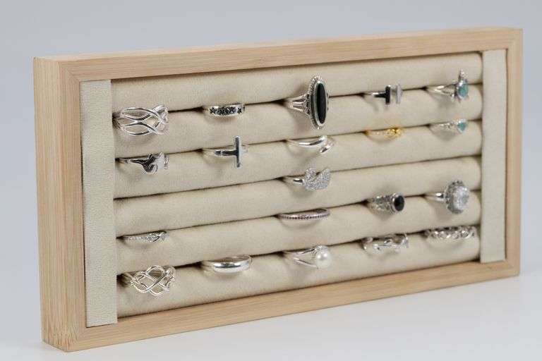 .925 Sterling Silver Curated Ring Set Lot of 20 Rings