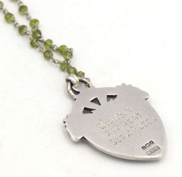 925 Sterling silver pendant on beaded chain necklace and dangle earrings