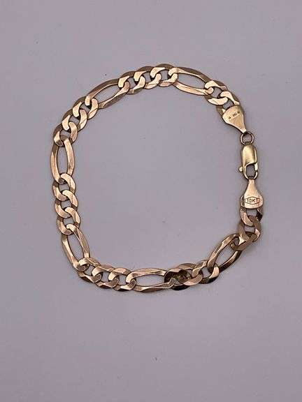 11.8g 10k YG Bracelet, 9in, 8mm Figaro Link