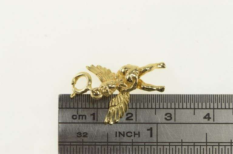 14K Yellow Gold Cupid Cherub Baby Angel Love Charm/Pendant