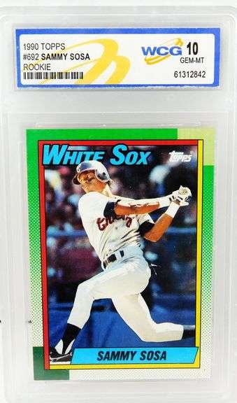 Sammy Sosa 1990 Rookie Baseball Card, 10 Gem-MT