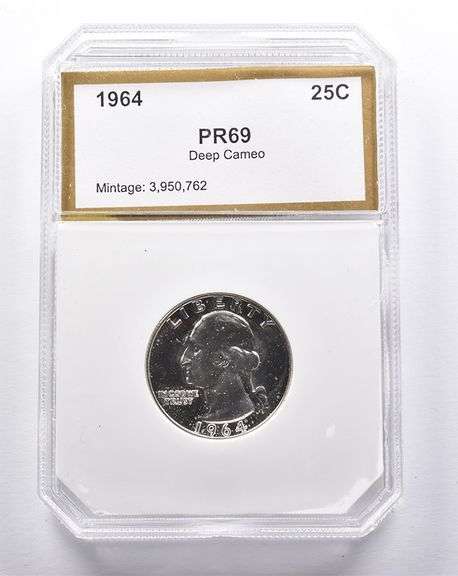 PR69 Deep CAM 1964 Washington Quarter PCI