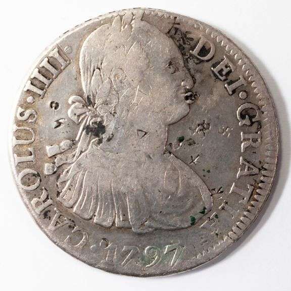 1797 Mexico City Mexico 8 Real With Counter Stamps