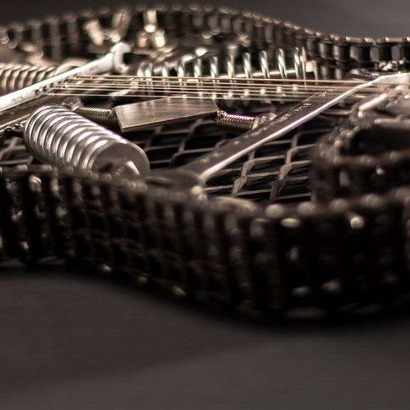 Original Metal Electric Guitar Sculpture