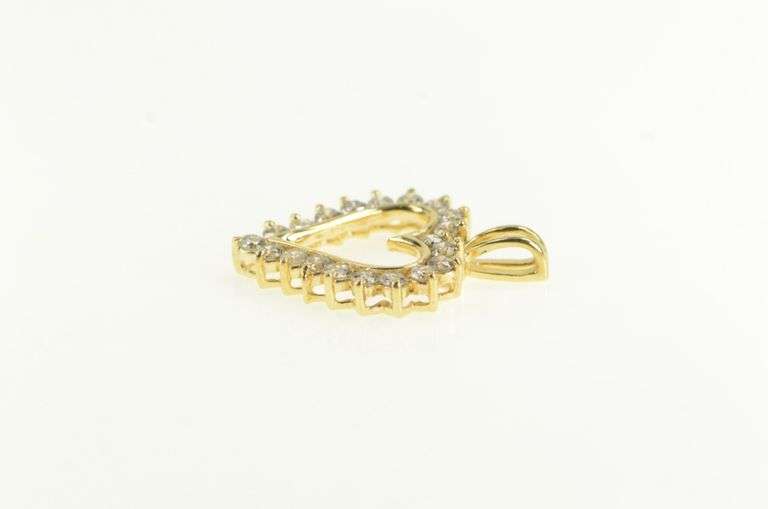 14K Yellow Gold 1.50 Ctw Diamond Heart Vintage Love Pendant