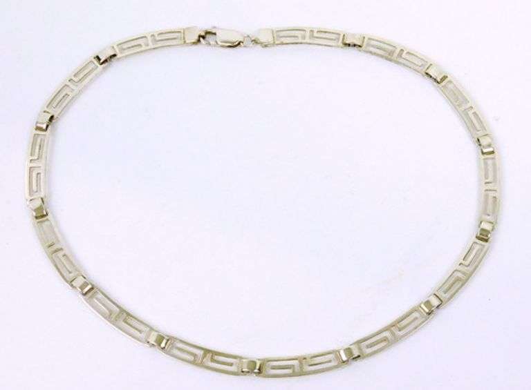 Vintage Sterling Greek Key Choker Necklace