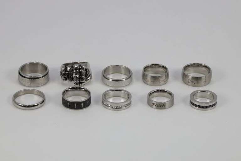 Stainless Steel Ring 316L Lot of 10 Rings