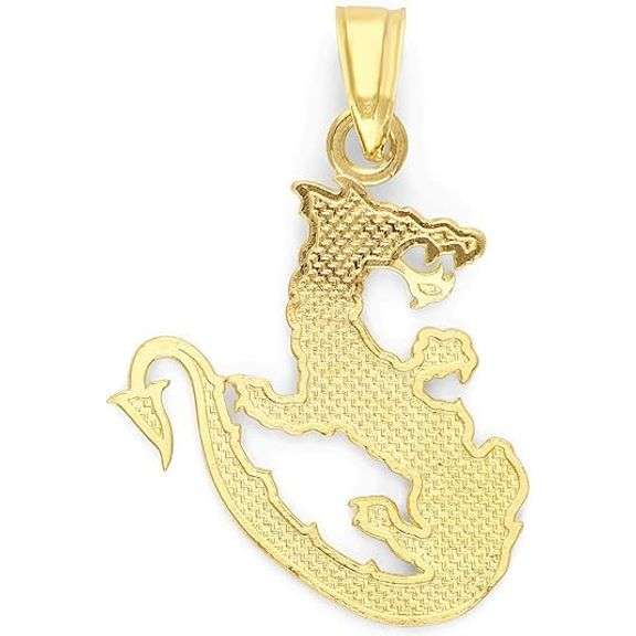 Solid 10k Gold Dragon Pendant