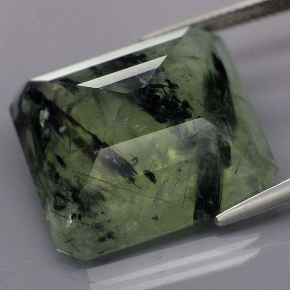 Collectors 34.13ct rutilated Prehnite