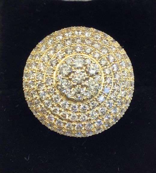 STUNNING 14K YELLOW GOLD MEN’S DIAMOND RING