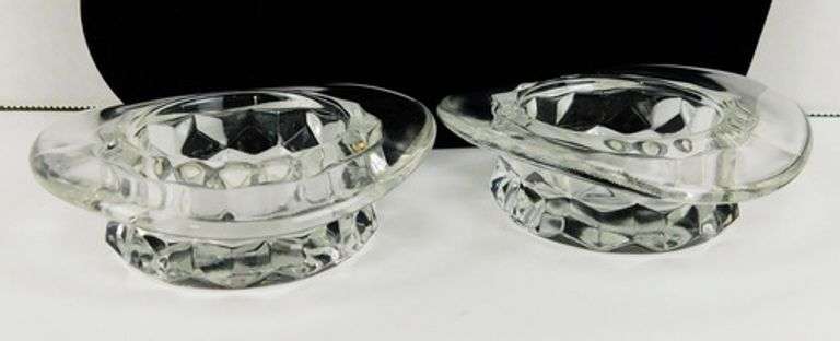 Pair of Vintage Fostoria Hat Shape Master Salts
