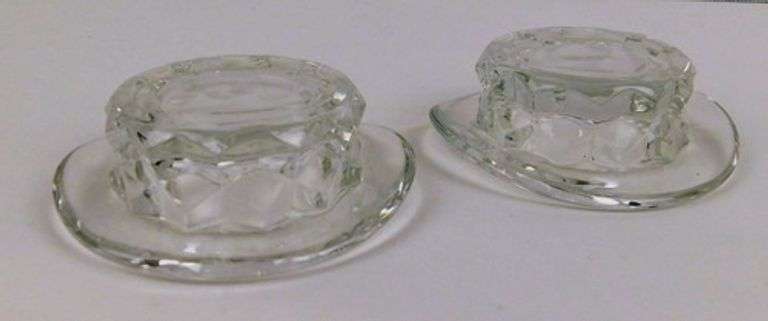 Pair of Vintage Fostoria Hat Shape Master Salts