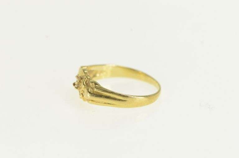 14K Yellow Gold Vintage Textured Nugget Cluster Ring