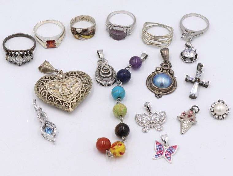 Group lot of vintage 925 sterling silver mis jewelry