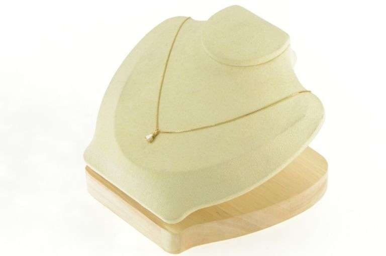 14K Yellow Gold 0.50 Ct Pear Diamond Solitaire Vintage Pendant