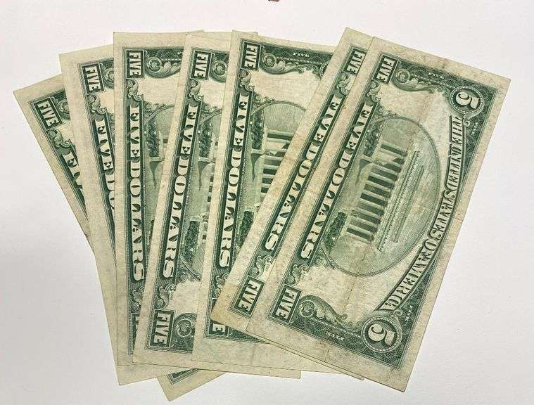 7 $5 Silver Certificates 1953 Series