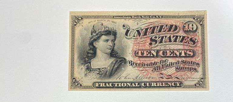 Gem Unc 10 Cent Fractional Currency Note