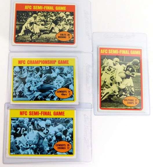 4 Topps 1972 Play-Offs Football Cards