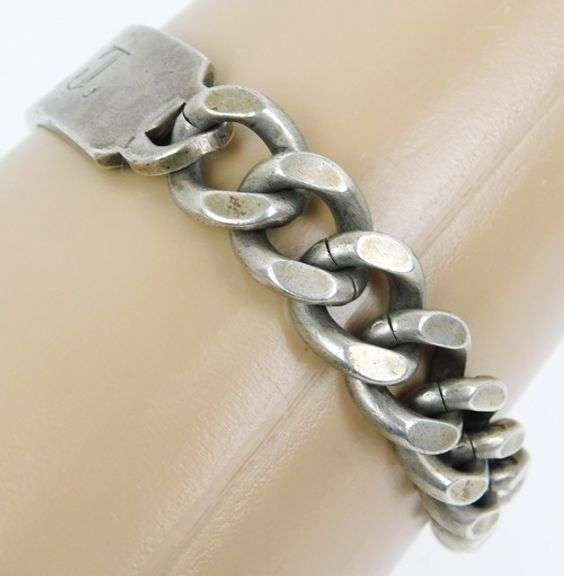 Vintage Men's Heavy Sterling Silver I.D. Bracelet