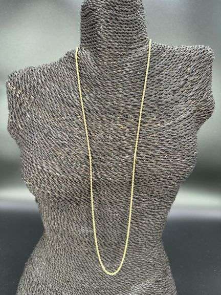 14k Yellow Gold-Hollow Diamond-Cut Rope Link Chain 1.9mm Necklace 28"