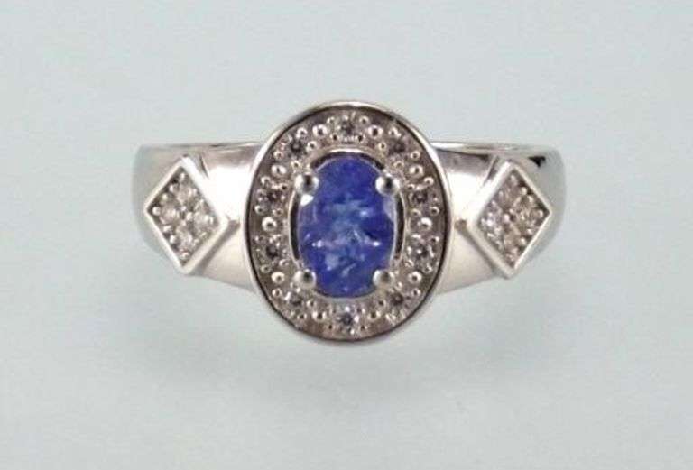 Gorgeous 1 Ct Natural Blue Violet Tanzanite Solid .925 Silver  Ring